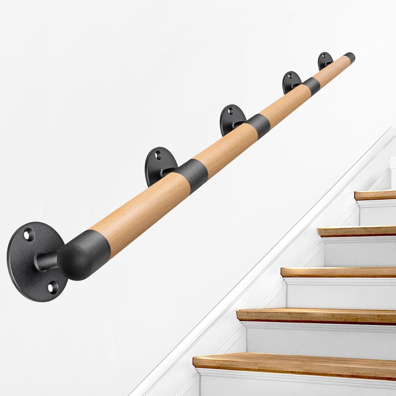 Rampe d'escalier pour murs en bois pour sécuriser l'accès des enfants et des seniors