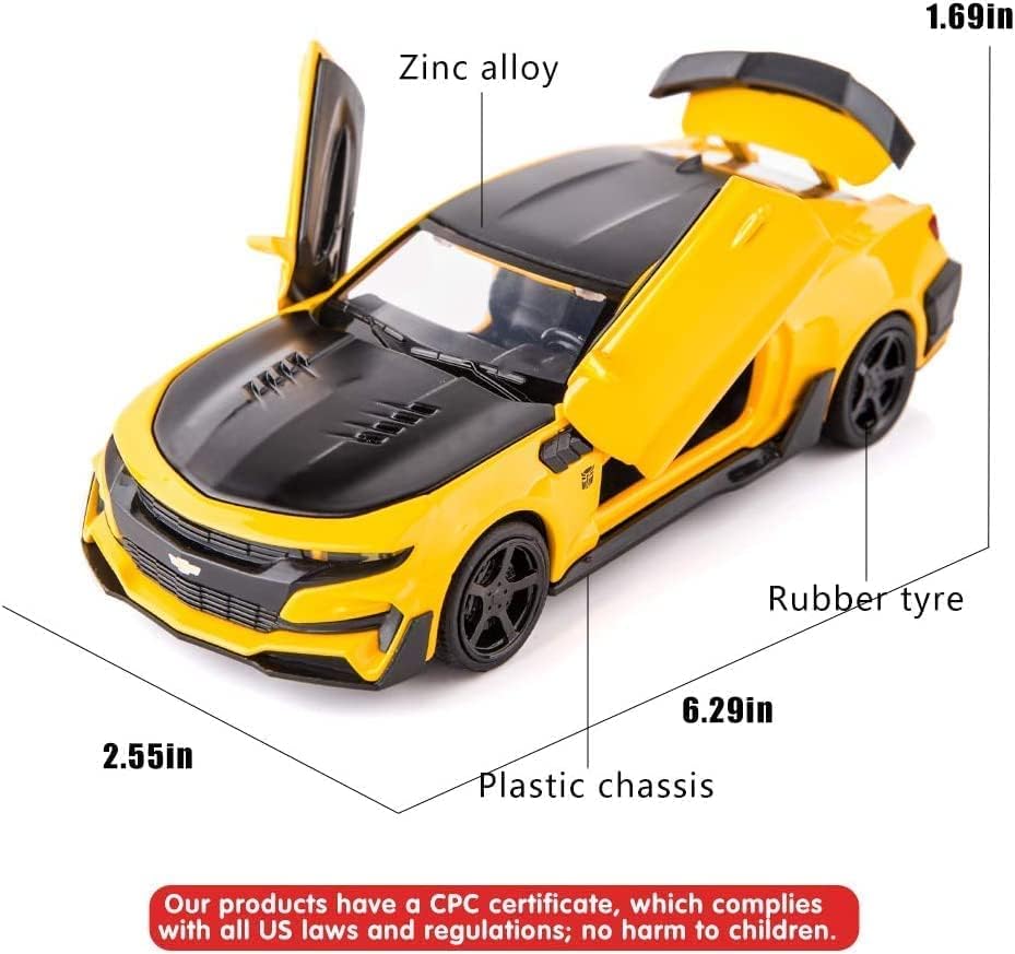 Image of SPITEN Chevrolet Camaro 1:32 Model Car Exclusive Alloy Metal Pull Back Die-Cast Car Diecast Metal Pullback Toy Car With Openable Doors & Light, Music Best Gifts Toys For Kids, Multicolor