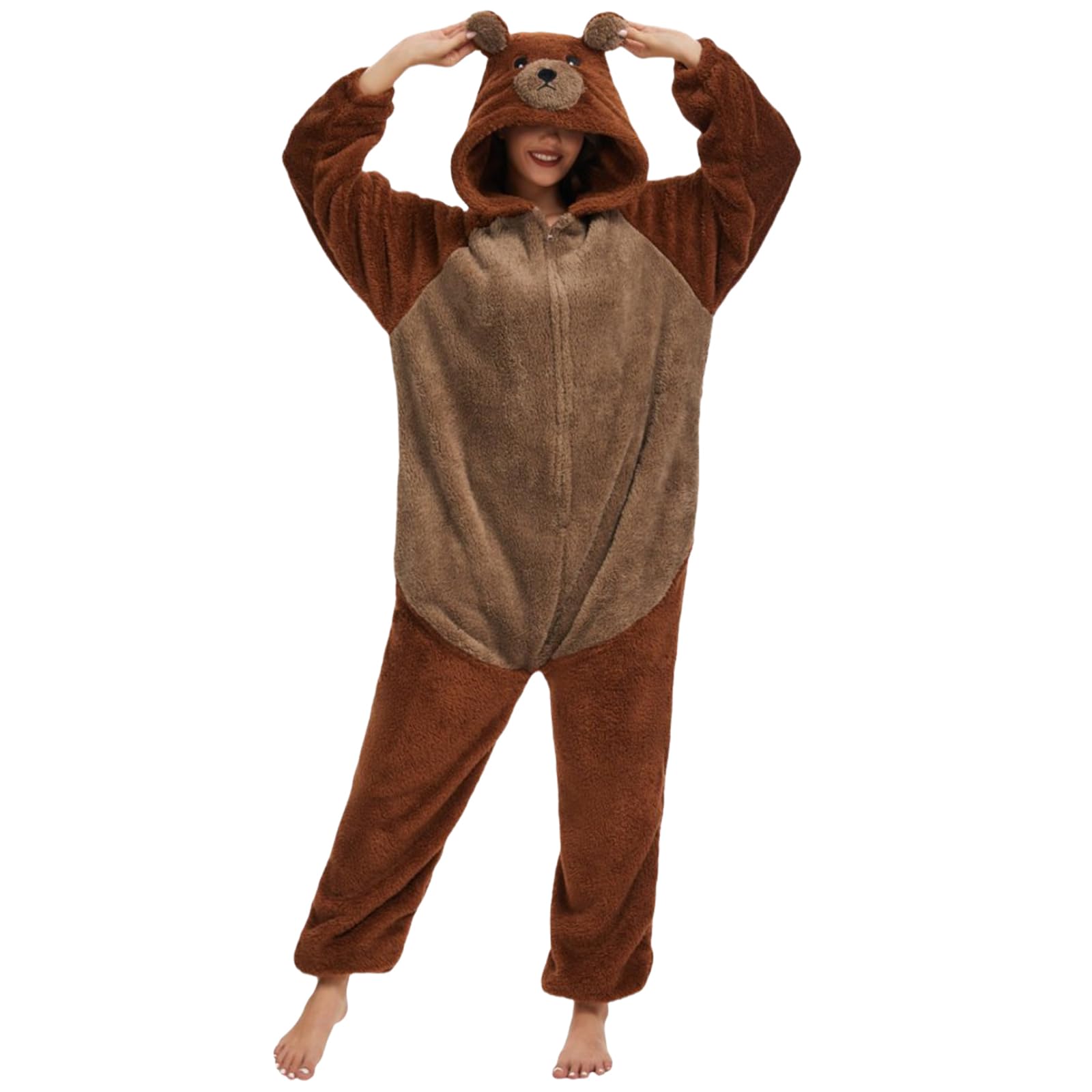 Luojida Tuta unisex adulta, pigiama onesies animale Cosplay Panda Deguisement Deguisement Halloween Donna Uomo con Cappuccio Zip Kigurumi Halloween Costume Animali Carnevale