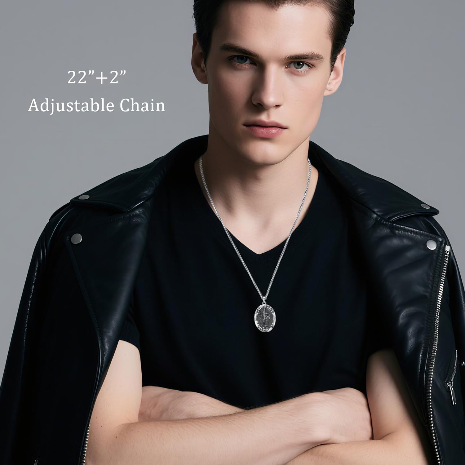 Patron Saint Medal Necklace 925 Sterling Silver Catholic Protection Pendant Religious Jewelry Gifts for Men Women - Image 5