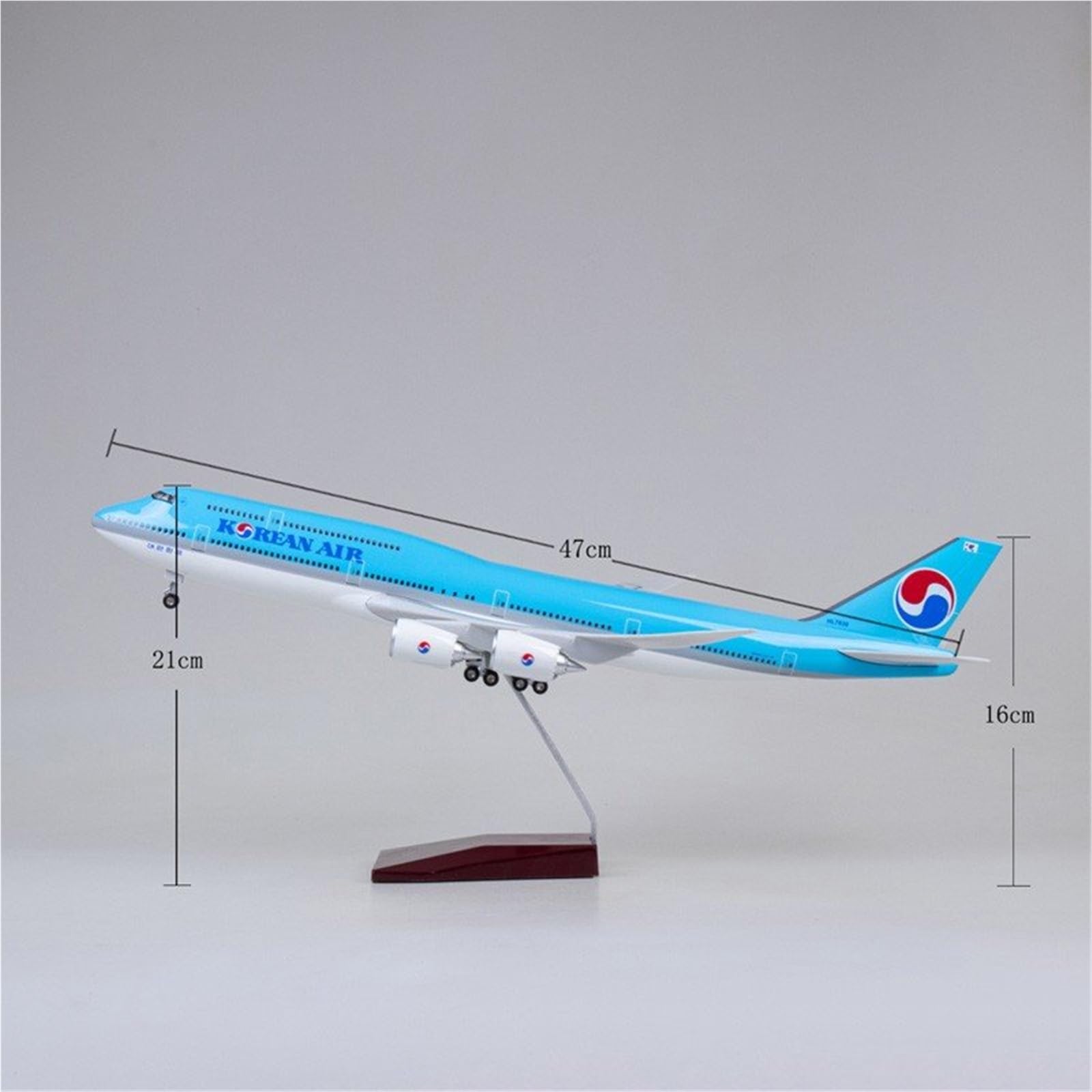 Repliki modeli samolotów Model samolotu w skali 45 cm 1:160 Koreańskie powietrze dla Boeinga 747-400 Model samolotu Lotnictwo cywilne Samolot transportowy Miniaturowy model samolotu (bez światła)