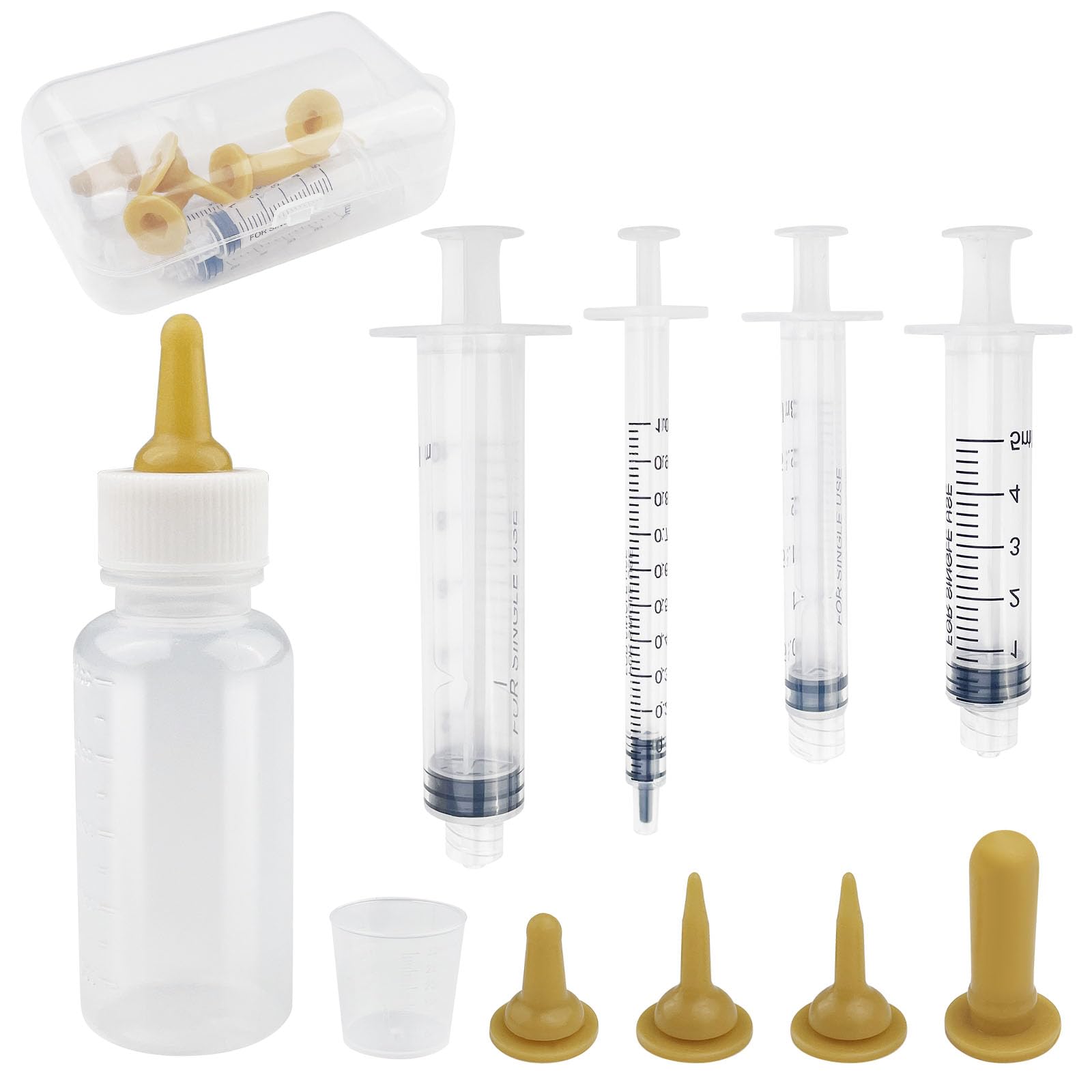 Mini-Fläschchen & Spritze Mit Sauger Für Kätzchen & Welpen – 5-teiliges Set