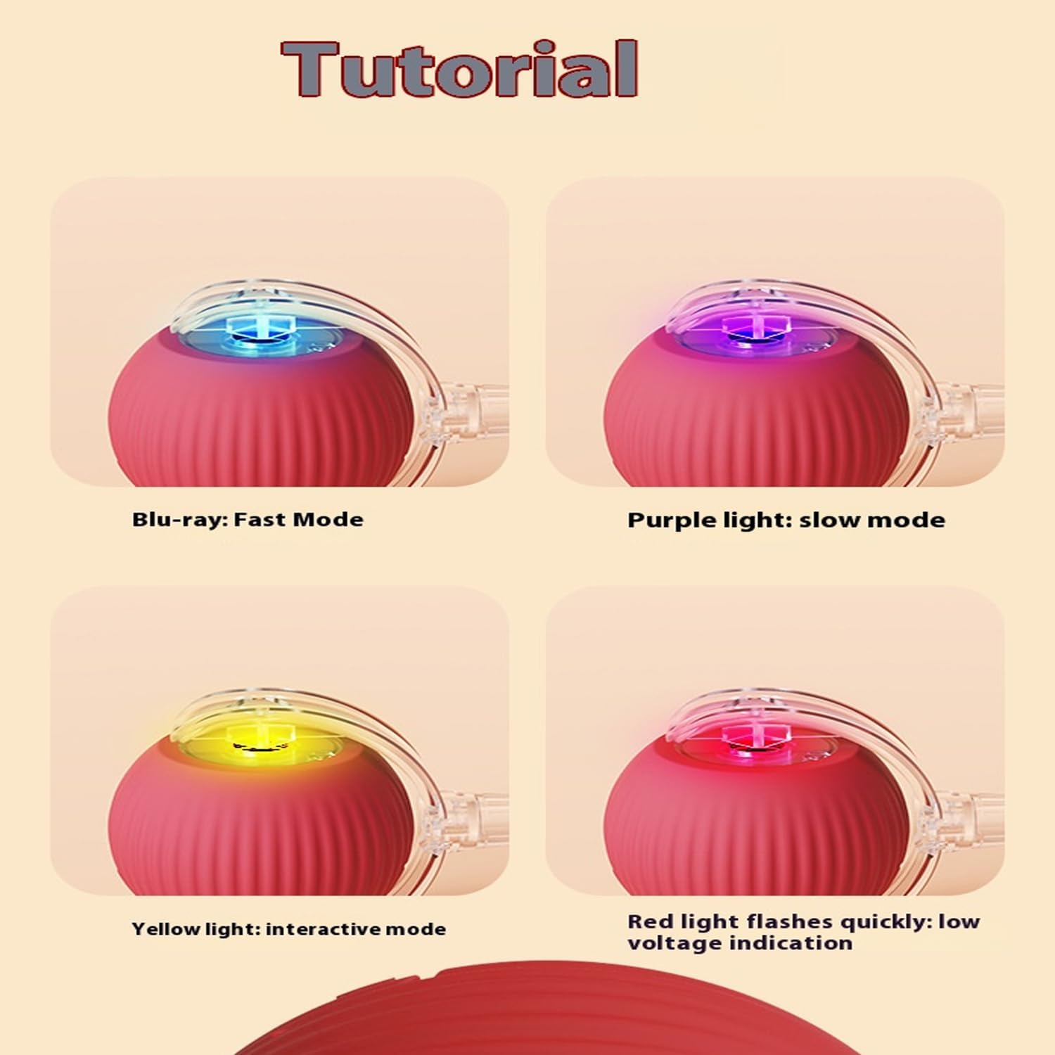 Tinyfetch Dog Toy, 360° Autonomous Rolling, Rechargeable Boredom Buster for Dogs & Cats, Durable, Safe Indoor Play, Stimulates Hunting Instincts & Exercise (Red) - Image 6