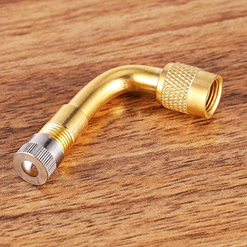90 Grad Luftreifen Ventilschaft Verlängerung Extender, Keenso Messing Luft Reifen Ventil Verlängerung Adapter für Auto LKW Motorrad Fahrrad Roller Ventil Werkzeug Ventilschaft Verlängerung