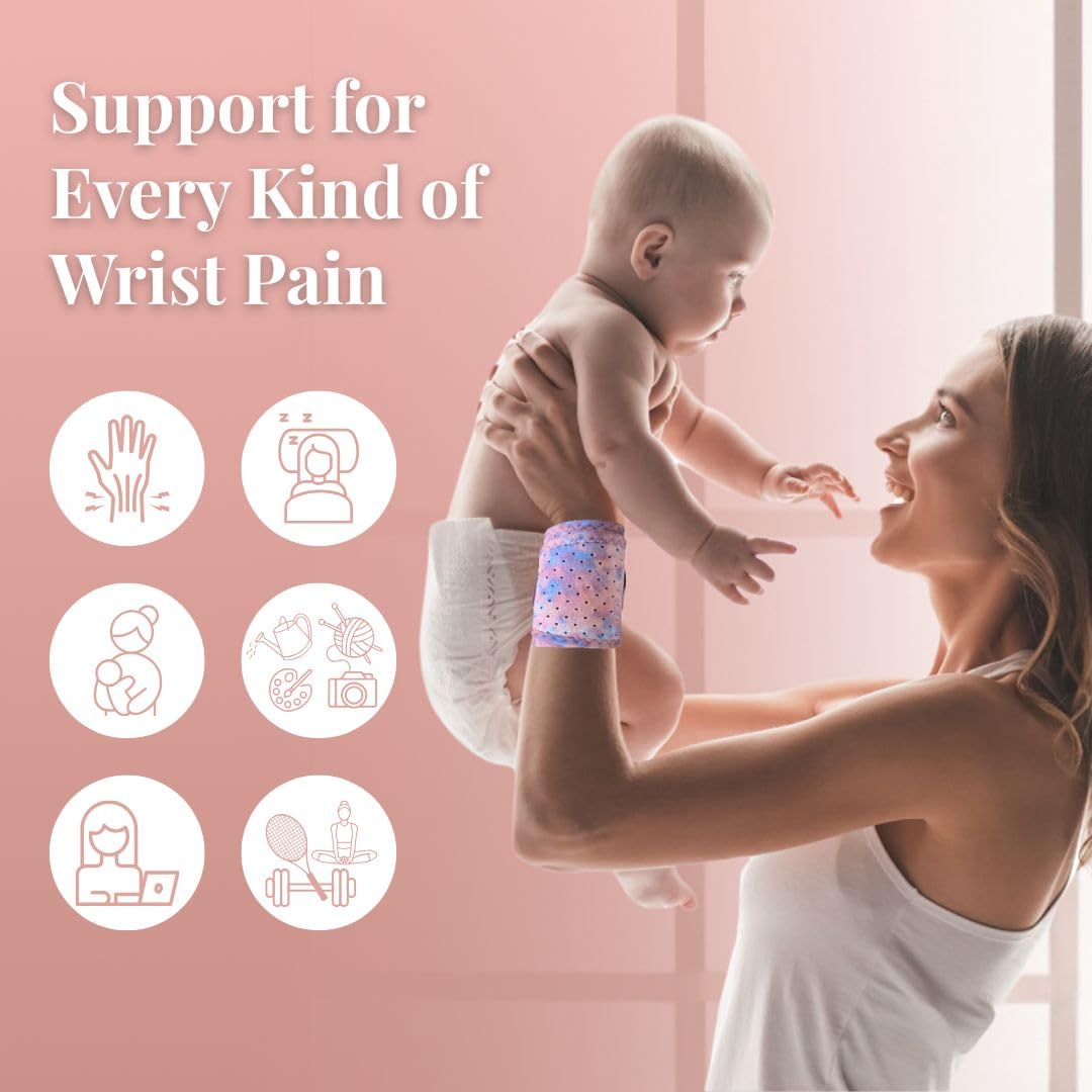 Paquete de 2 muñequeras de neopreno de compresión elegantes para mujeres para entusiastas del fitness a la moda y a la moda, levantamiento de pesas, ejercicio, artritis, túnel carpiano y alivio de