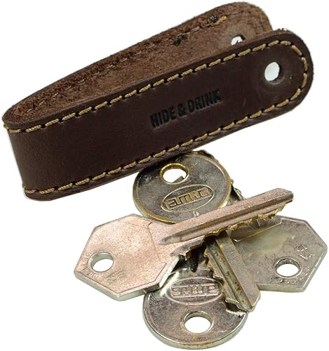 Miniatura 4 de Hide & Drink, Llavero minimalista hecho a mano de cuero de grano completo