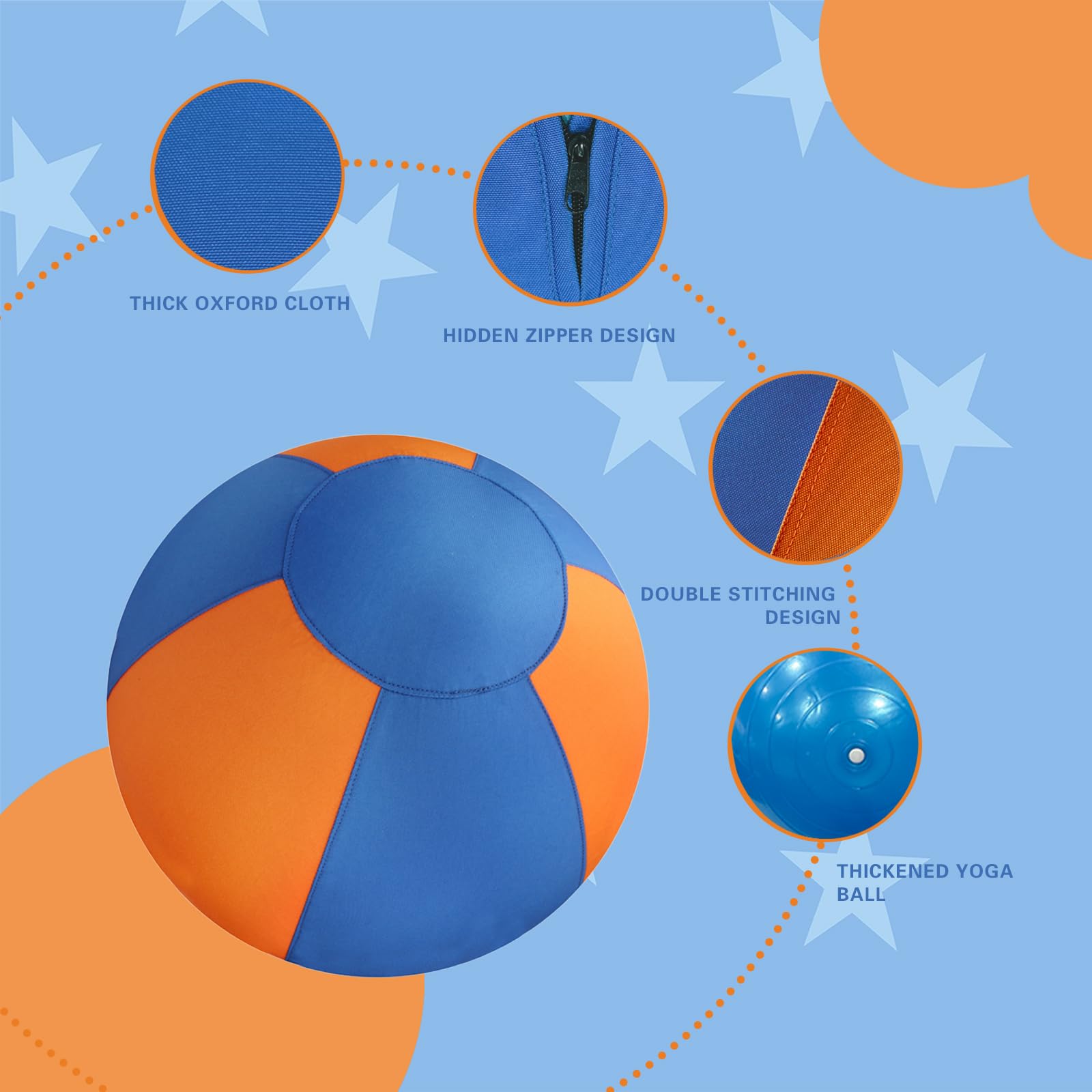 Pelota de pastoreo para perros, pelota alegre duradera e impermeable de 18 pulgadas para perros, juguete de entrenamiento para perros para razas medianas y grandes, juguetes para perros