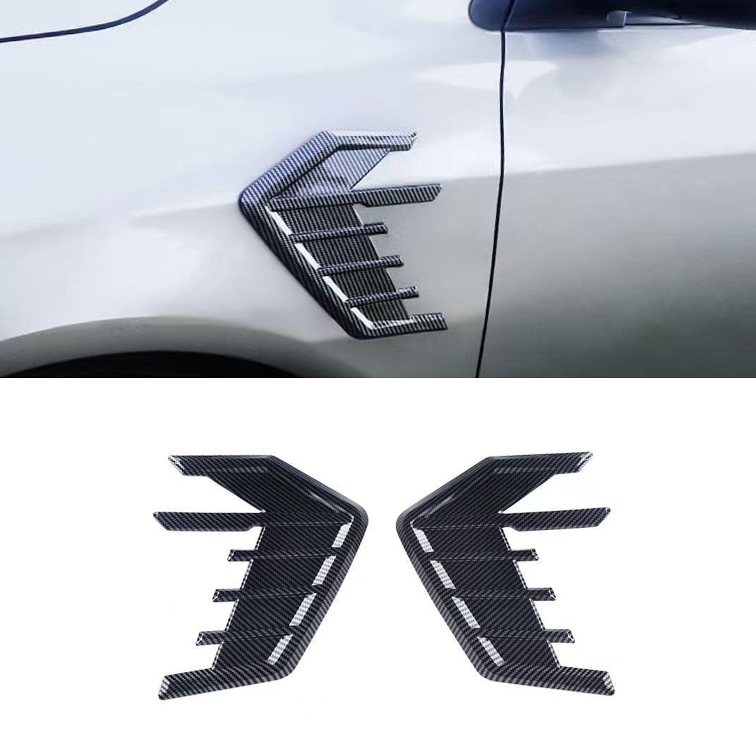 Car Side Air Vent Stickers for SsangYong KGM Torres 2022-2026, Shark Gills Trim with Anti-Peel Thermal Adhesive for Car Styling Decoration 21x20cm