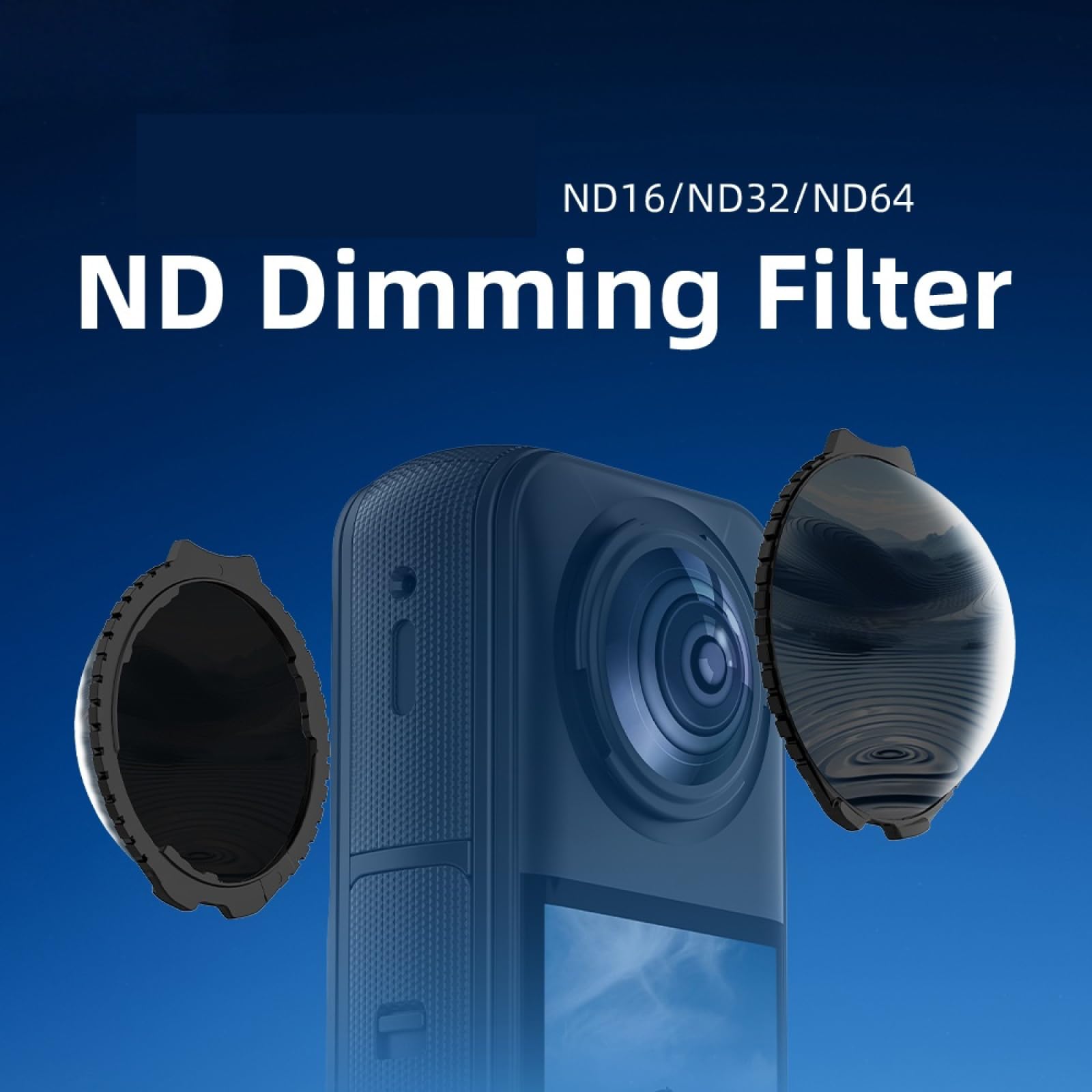 Filtres ND pour filtre Insta360 X5 ND16/32/64, détection automatique en verre optique multicouche avec revêtement multicouche, accessoires d'objectif d'appareil photo (ND16)