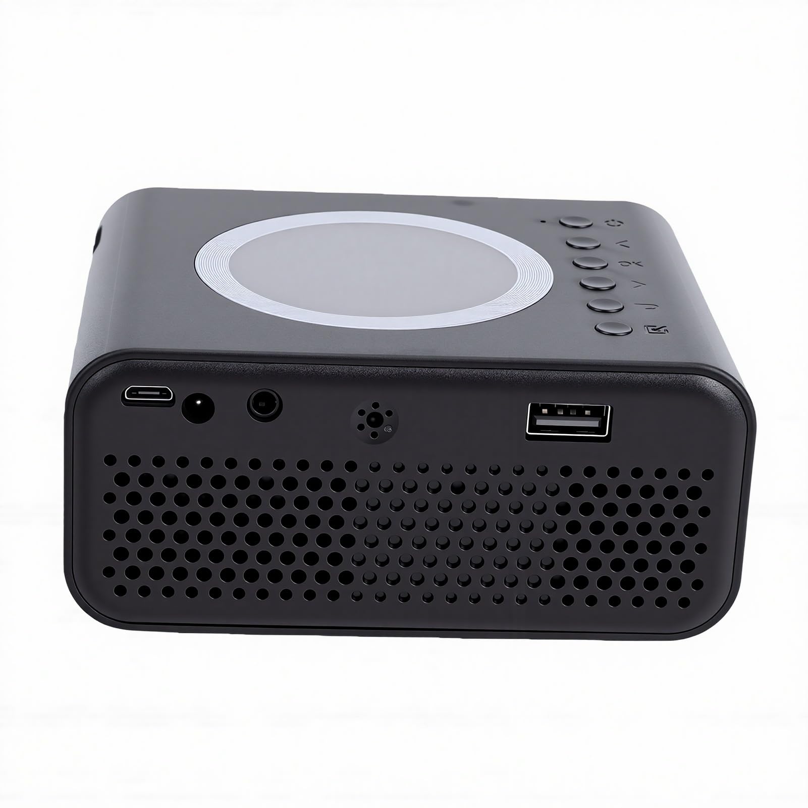 Sxhlseller Mini Proyector, 1080P WiFi 6 Bluetooth 5.0 Proyector de Cine en Casa con 15000 Flujo Luminoso 0.9:1 de Tiro Corto para Juegos de Películas en Interiores y Exteriores (Enchufe de la UE)