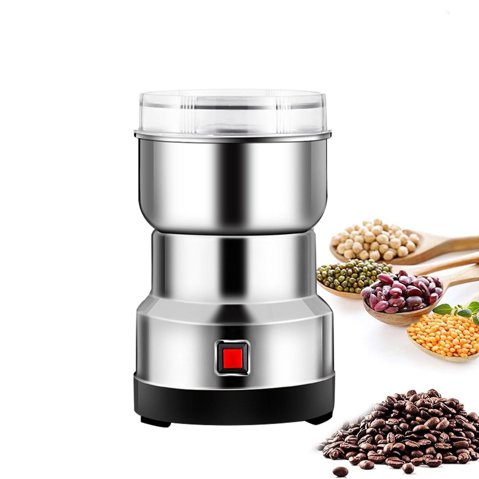 AIZYR Macinatrice Elettrica di Dimensioni Compatte, Macinatrice per Chicchi di caffè One Touch con Lame in Acciaio Inossidabile Fagioli, Noci, Erbe, Spezie, Cereali E tè,220v au Plug