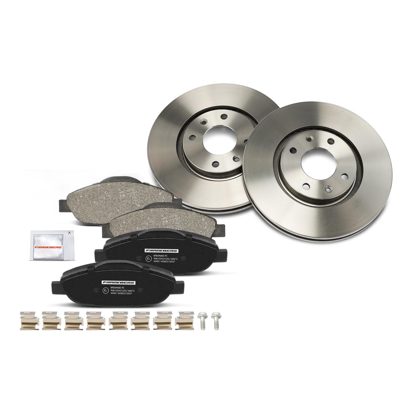 Frankberg Set freni incl. 2x Dischi Freno + 4x Pastiglie dei Freni Anteriore Compatibile con 308 SW I 4E 4H 308 I 4A 4C 308 CC 4B 3008 MPV 0U Replace# 1609253080