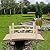VINGLI 4 ft Garden Bridge, Arch Walkway Wooden Bridge with Safety Rails Natural Finished, Decorative Landscaping Footbridge for Koi Pond, Dry Creek Bed, Garden Pathway or Japanese Zen Decor