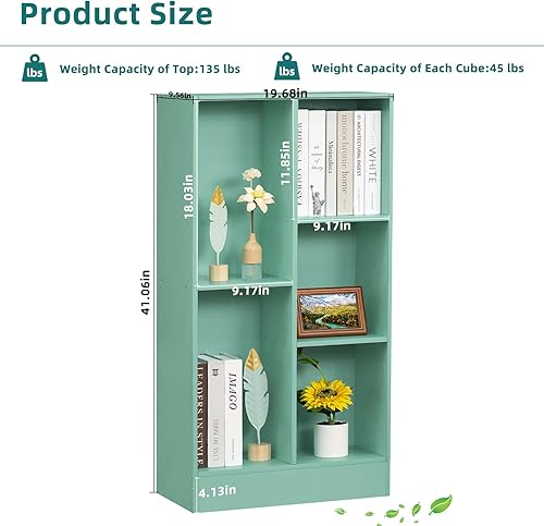 Miniatura 204 de LEYAOYAO Estantería de 10 cubos, estantería ancha moderna de 3 niveles con patas, estantería de madera de mediados de siglo, estuche grande rosa,