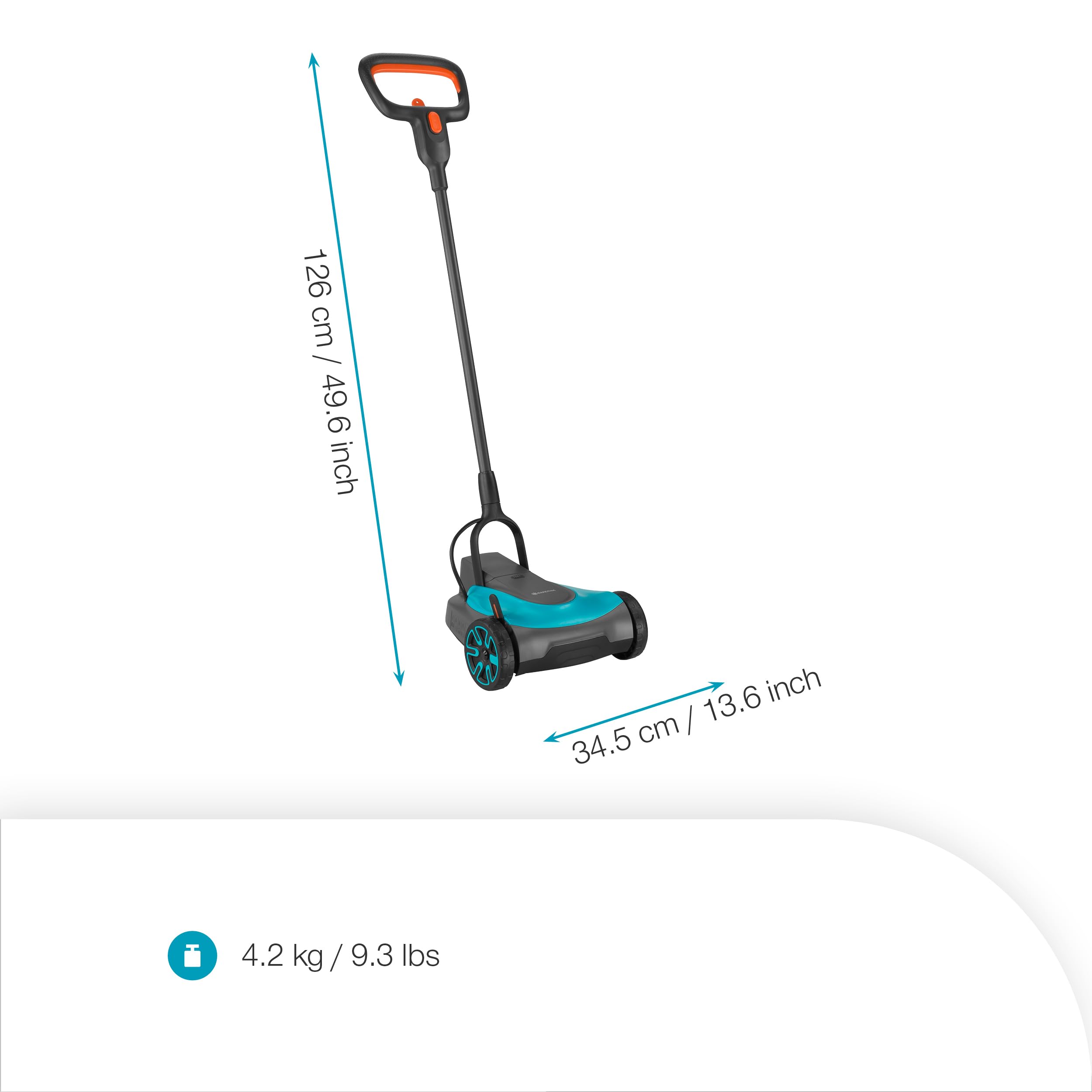 Gardena HandyMower 22/18V P4A Tondeuse sans fil, Compacte, Légère, Lame mulching, Pour pelouses jusqu'à 50 m²