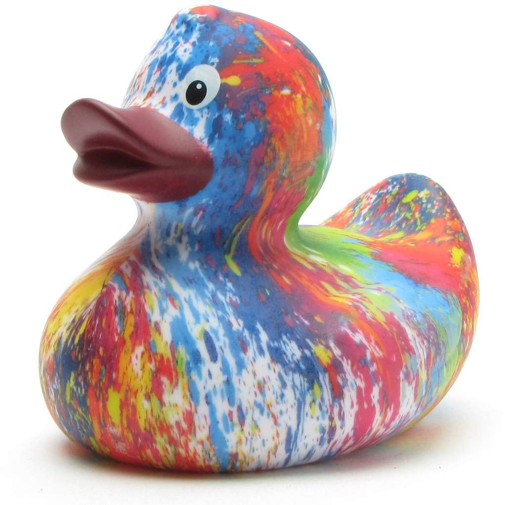 Duckshop I Rainbow Bath with Purple Beak and Squeaky Duck Length 9 cm