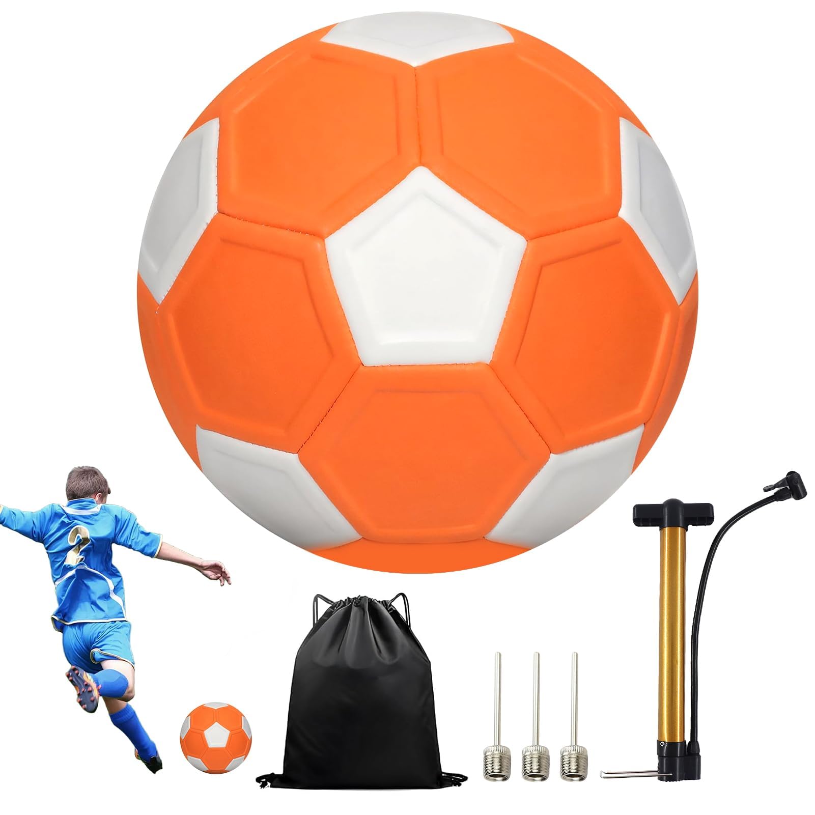TaimeiMao Palla da Calcio Curva per Bambini, Palla Che Gira, Pallone da Calcio per Bambini in Gomma, Giocattoli da Calcio con Pompa per Allenamento di Calcio e Come Regalo - 20cm
