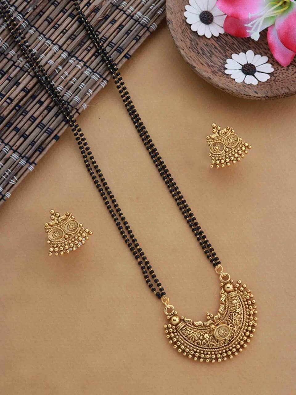 Traditional Beads Long One Gram Gold Mangalsutra
