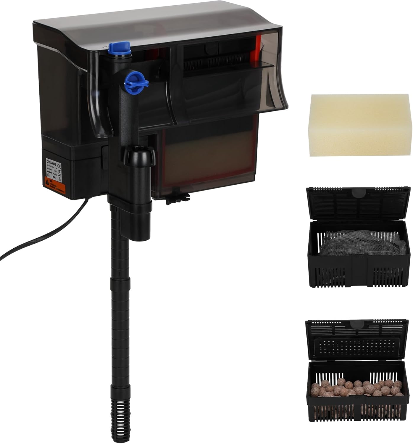 20-50 Gal Wall Mounted Aquarium Filter Multi Layer Filtration System Efficient Wall Hanging Fish Tank Filter for Clear Water and Healthy Aquatic Life Ideal for Freshwater and Saltwater Aquariums 50gal