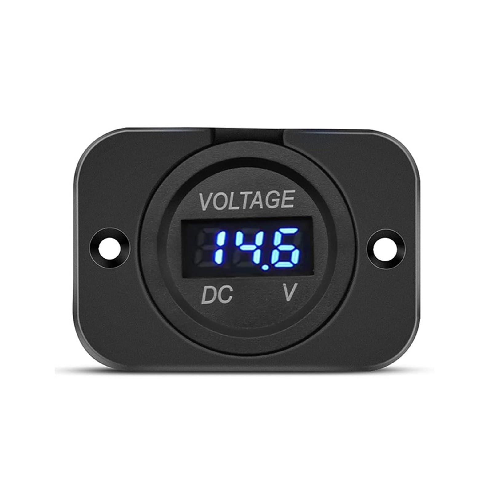 Misuratore di tensione digitale DC 12-24V Misuratore rotondo con pannello di visualizzazione digitale for auto, moto, barca(Blue)