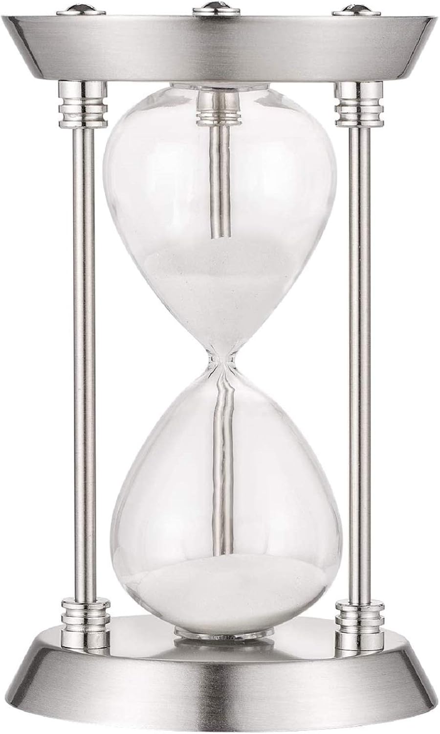 KSMA 30 Minutes Hourglass Sand Timer,Brass-Tone Metal Hour Glass with White Sand