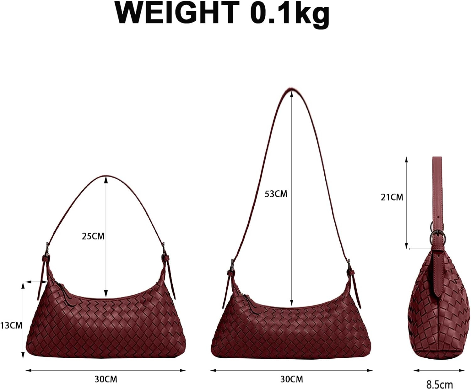 Handbags Shoulder Bags for Women Small Bags Women's Woven Tote Bag Crossbody Handbag Travel Hand Bag Purse Hobo - Image 2