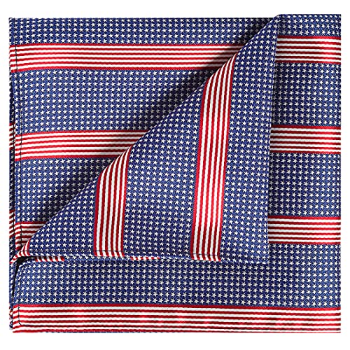 Image of KissTies Mens Pocket Square Silk Hanky The USA Pattern Handkerchief