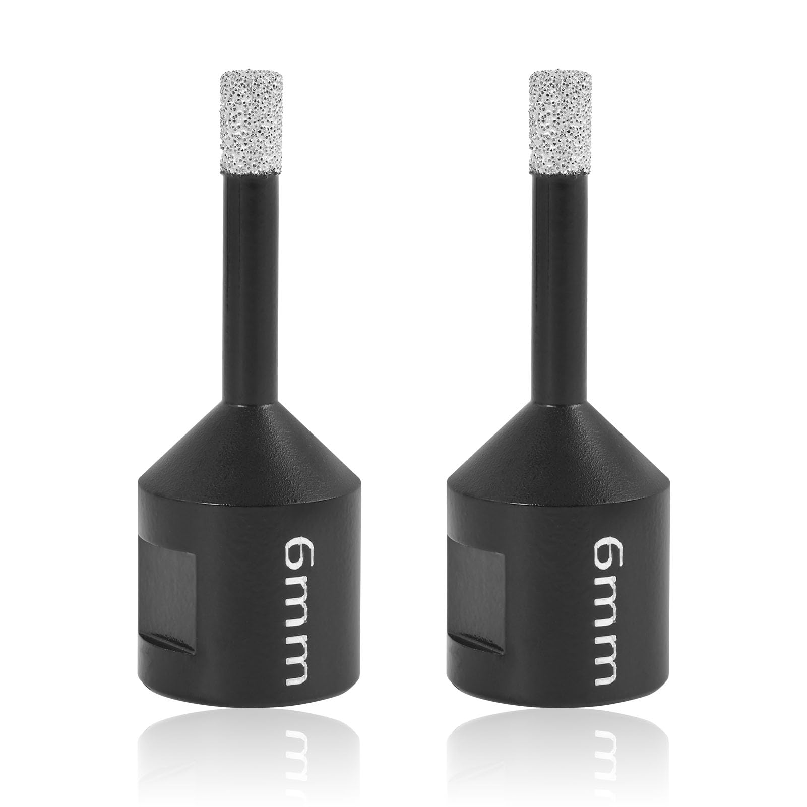 2 Pcs 6mm Diamond Drill Bit, M14 Vacuum Brazed Diamond Drill Bits for Porcelain, Marble, Granite, Ceramic, 6mm Wear-Resistant Tile Dry Core Bit for Angle Grinders, High-Grade Steel Core