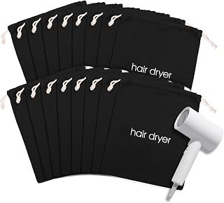 Hair Dryer Bags Bulk, Hairdryers Storage Drawstring Pouch, Blow Dryer Case Container Hairdryer and Styling Tools Accessories Bags for Hotel Home Travel Bathroom 15in x 13in (16 PCS Black)