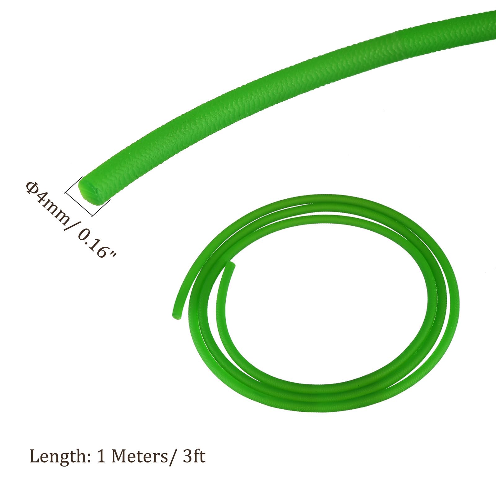 Courroie Ronde En Uréthane PU Verte - Longueur 3 M, Diamètre 3 Mm - Pour Transmission, Machines, Bricolage