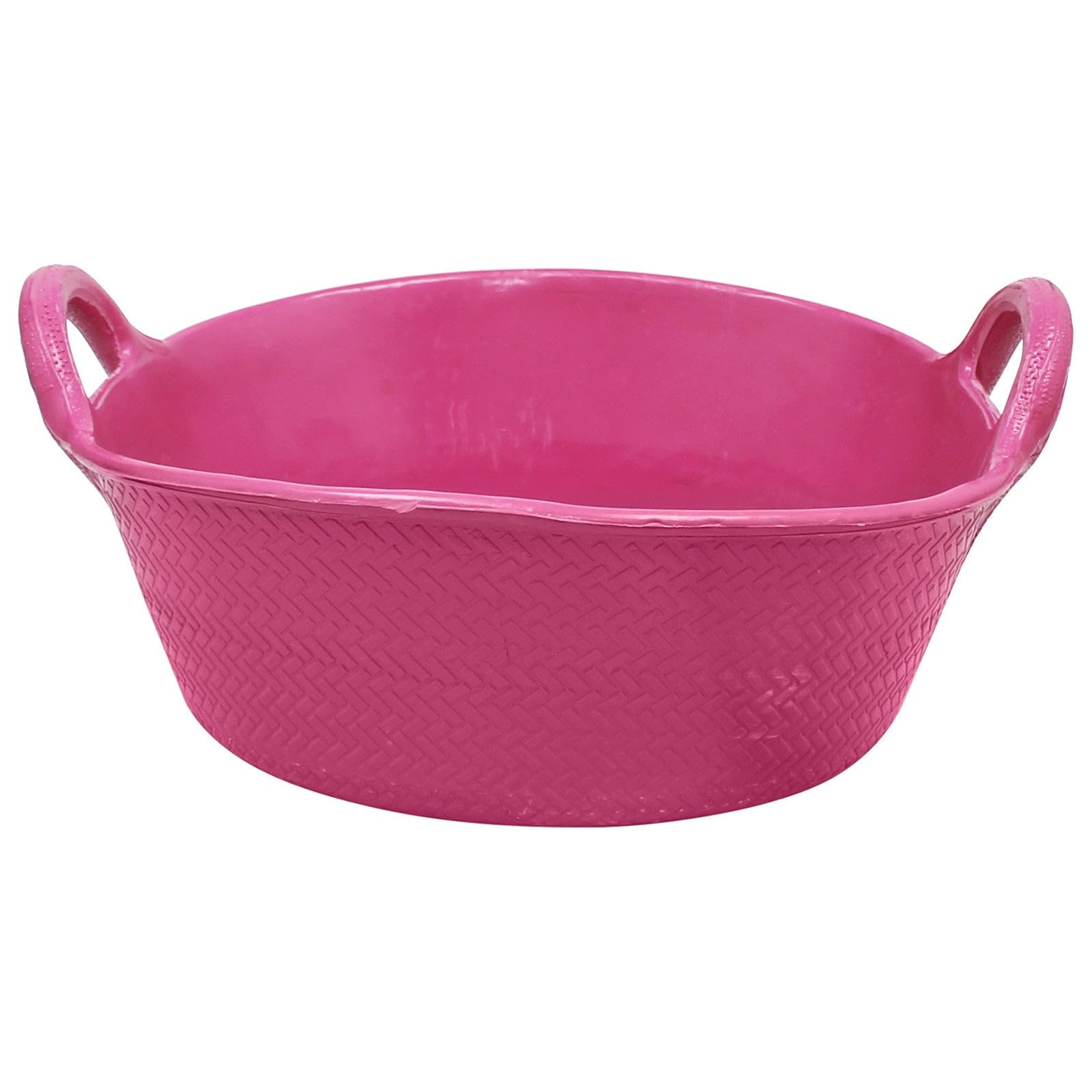 Perry Equestrian 20L Flexible Rubber Horse Feed Bucket - Pink - Stable Yard Water Tub