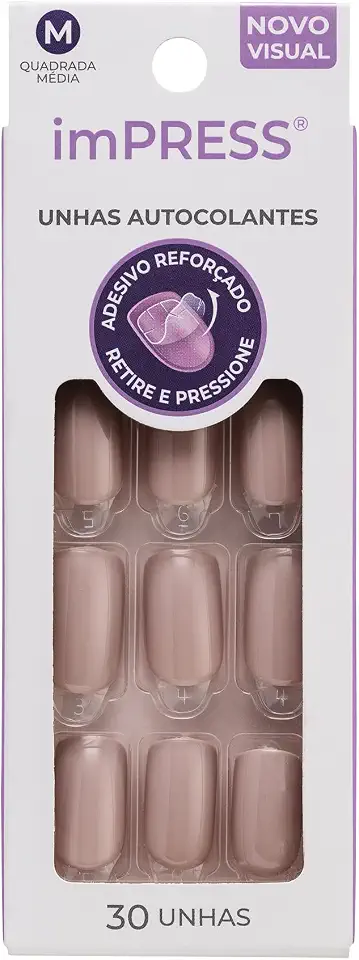 KISS NEW YORK Unhas Autocolantes Impress Color Médio Sea Sand Kiss New York