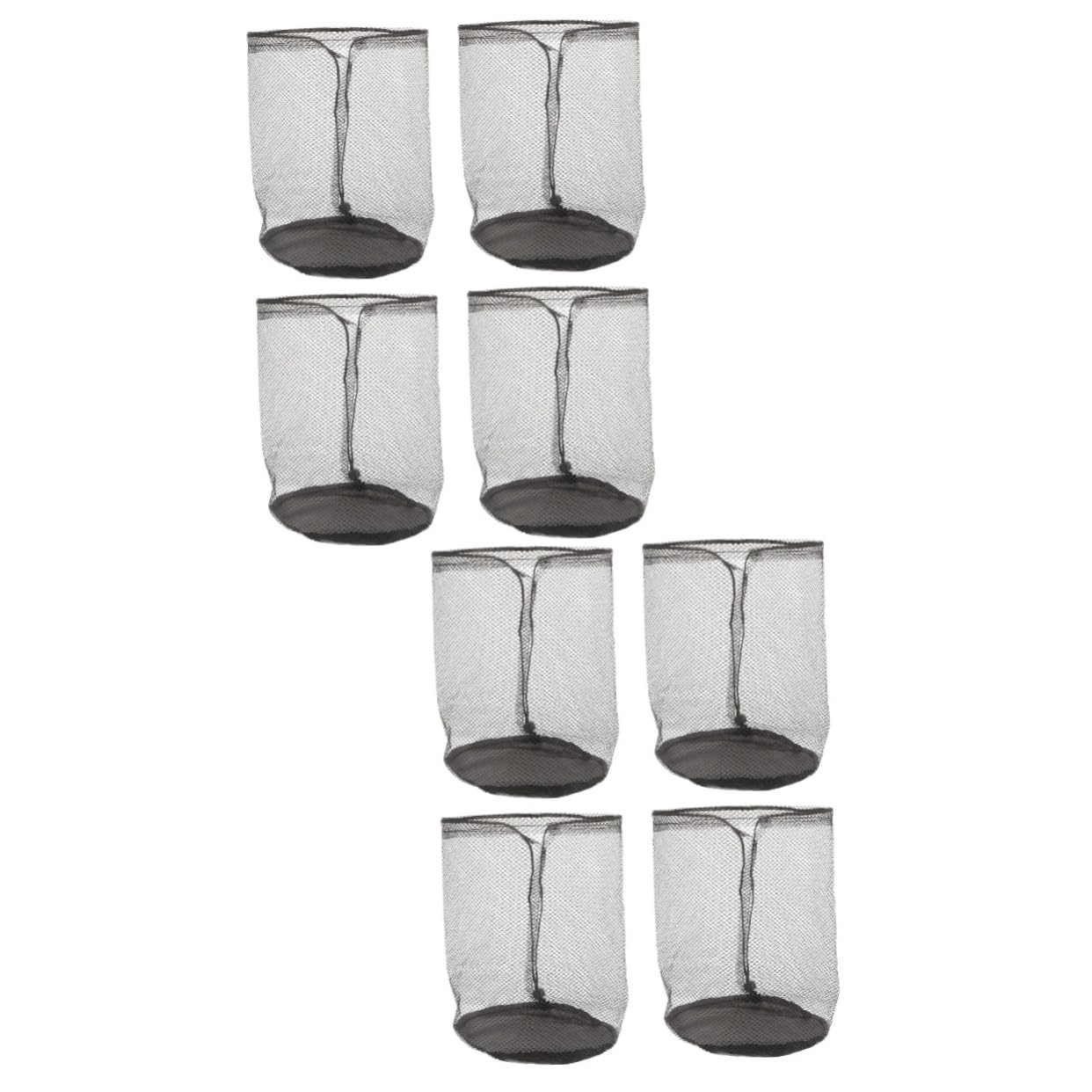 HOMSFOU 8pcs Outdoor Cone Carrier Drawstring Bags Stylish Mesh Pouches for Fitness Sports Lightweight Storage for Gym Hiking Travel and Camping