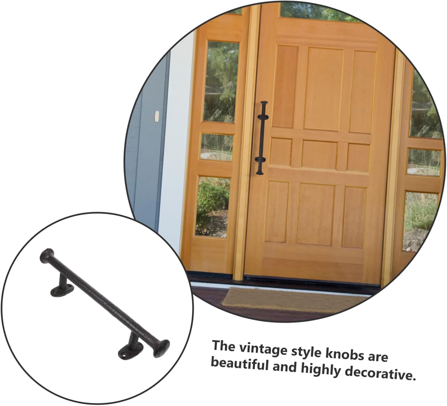 Cast Iron Craft Door Handle Heavy Duty Exterior Door Handle for Gate Sheds Garages
