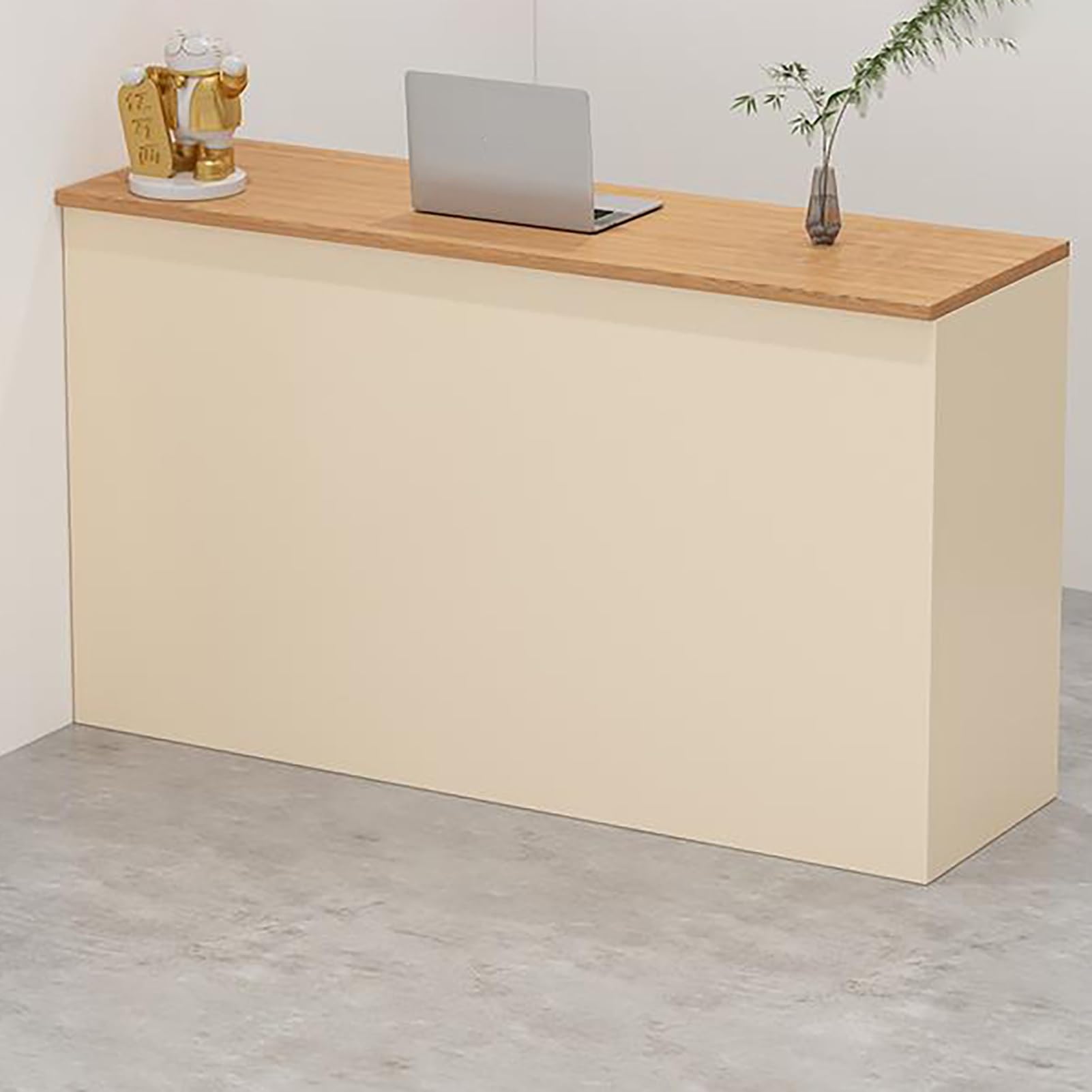 Comptoir de réception Moderne, comptoir de Vente au détail Moderne, Table de comptoir de réception avec tiroirs, Bureau d'accueil Moderne pour Hall, Bureau, Salon de beauté (Bois)