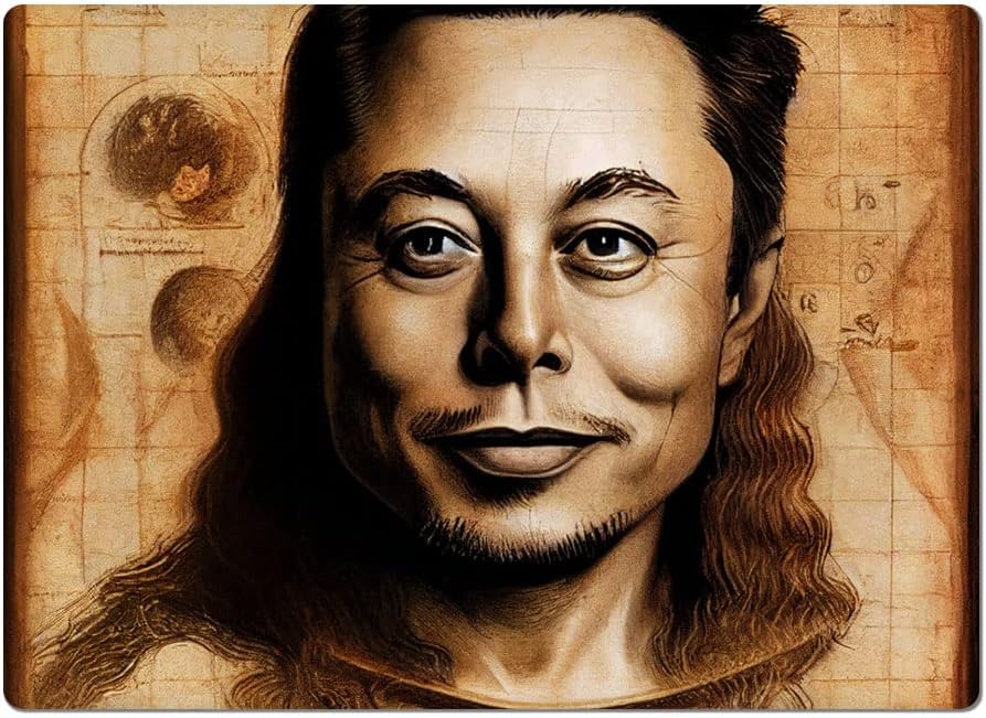 Elon Musk Car Magnet 2 PCS - Da Vinci Car Magnet - Portrait Sticker