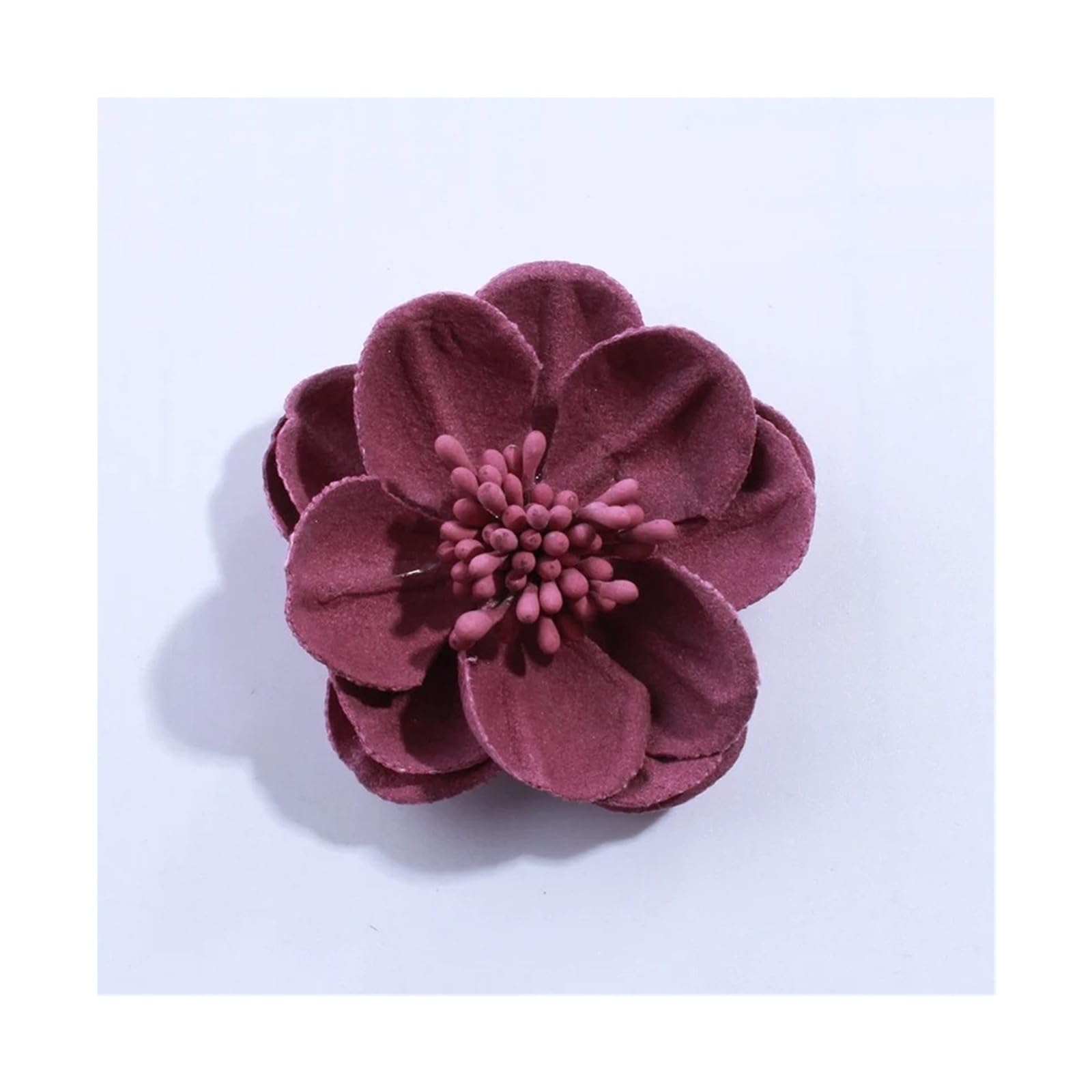LOVSSU Fabric Flowers 10PCS 5CM Artificial Felt Fabric Flowers With Stamen For Wedding Invitation Chic Fake Flower For Home Dress Decoration(Dusty Pink)