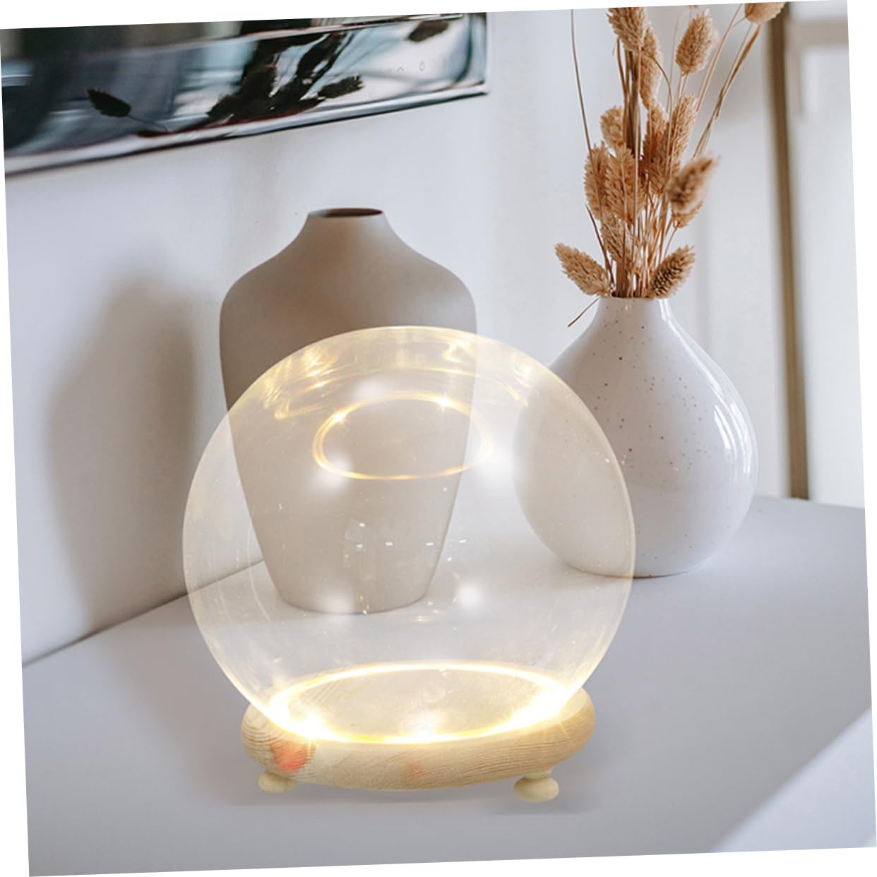 Cabilock 1 Set Micro Landscape Ornament Food Container Flower Decorations Led Fairy Light Dome Halloween Decorations Desk Topper Container for Food Mini Decor with Cover Glass Display Cover