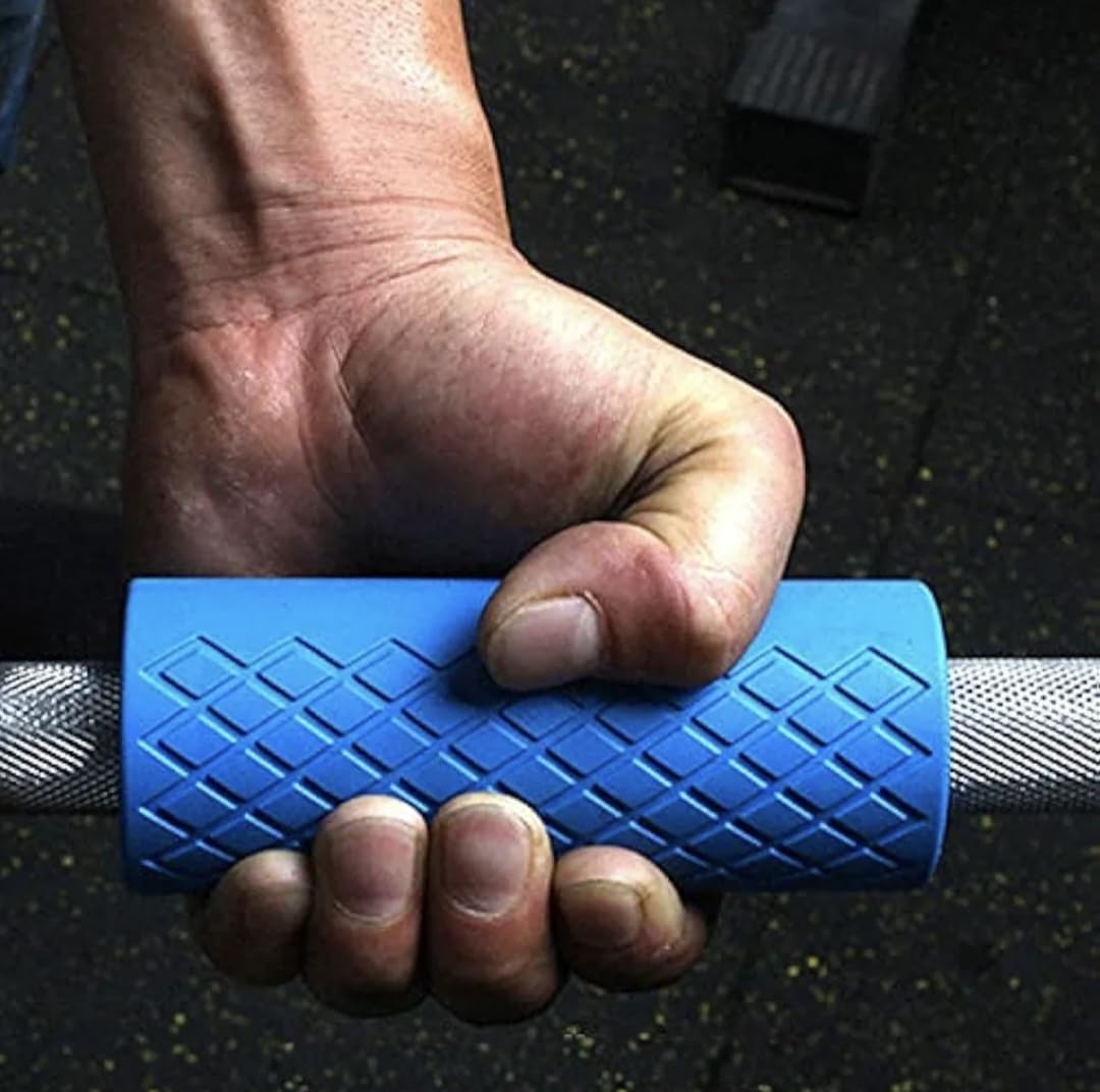 Borbo Soft Silicone Fat Grip Thick Bar Grips Turns Dumbbell, Barbell Into Shark Grips For Weightlifting, Non Slip Grips For Pull Up Bars And Dumbell. Barbell Grips (Pack Of 2)