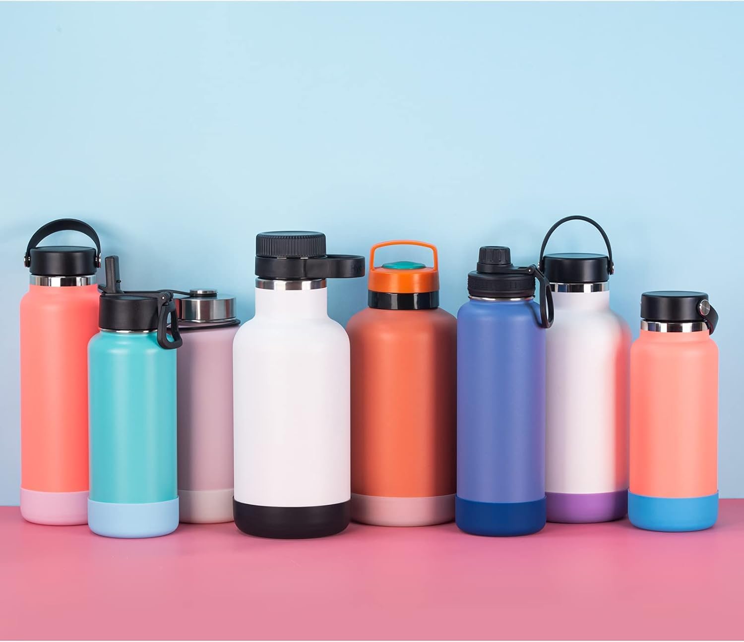 koodee Protective Silicone Boot for Hydro Flask 32 oz Water Bottles, Anti-Slip Bottom Sleeve Cover (Black)