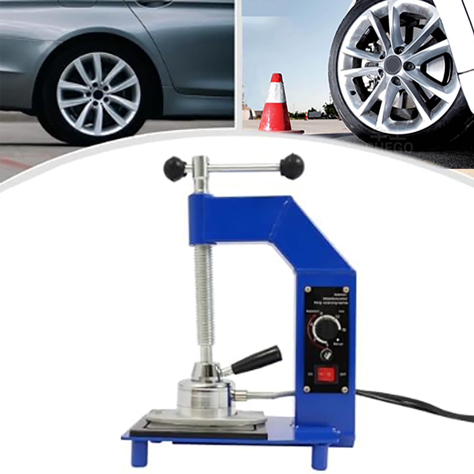 Macchina per la riparazione di pneumatici con controllo automatico della temperatura, 140-165 ℃, tempo di polimerizzazione ≤ 7 minuti, manovella regolabile, regolatore di tempo per garage e officina