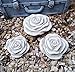 Produktbild 3 er Set Stein Rose Rosenblüte Blüte Blumen Steinguss frostfest wetterfest Garten Deko Handarbeit Handbemalt