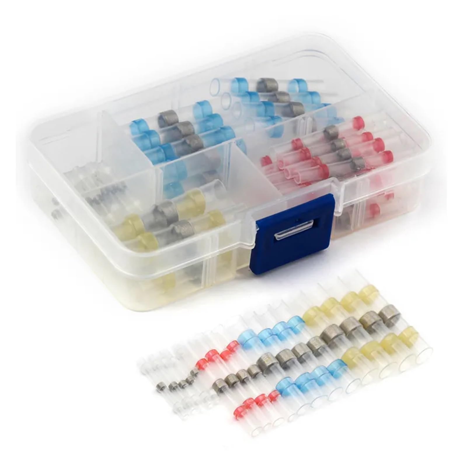 UYCUODLUY 50pcs/set AWG 22-18 16-14 26-24 12-10 Heat Shrink Solder Sleeve Seal Butt Splice Connectors Cable Wire Terminals