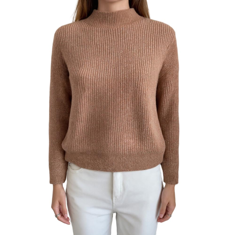 Womens 100 Cashmere Crewneck Sweater Thick Knit Classic Pullover Style