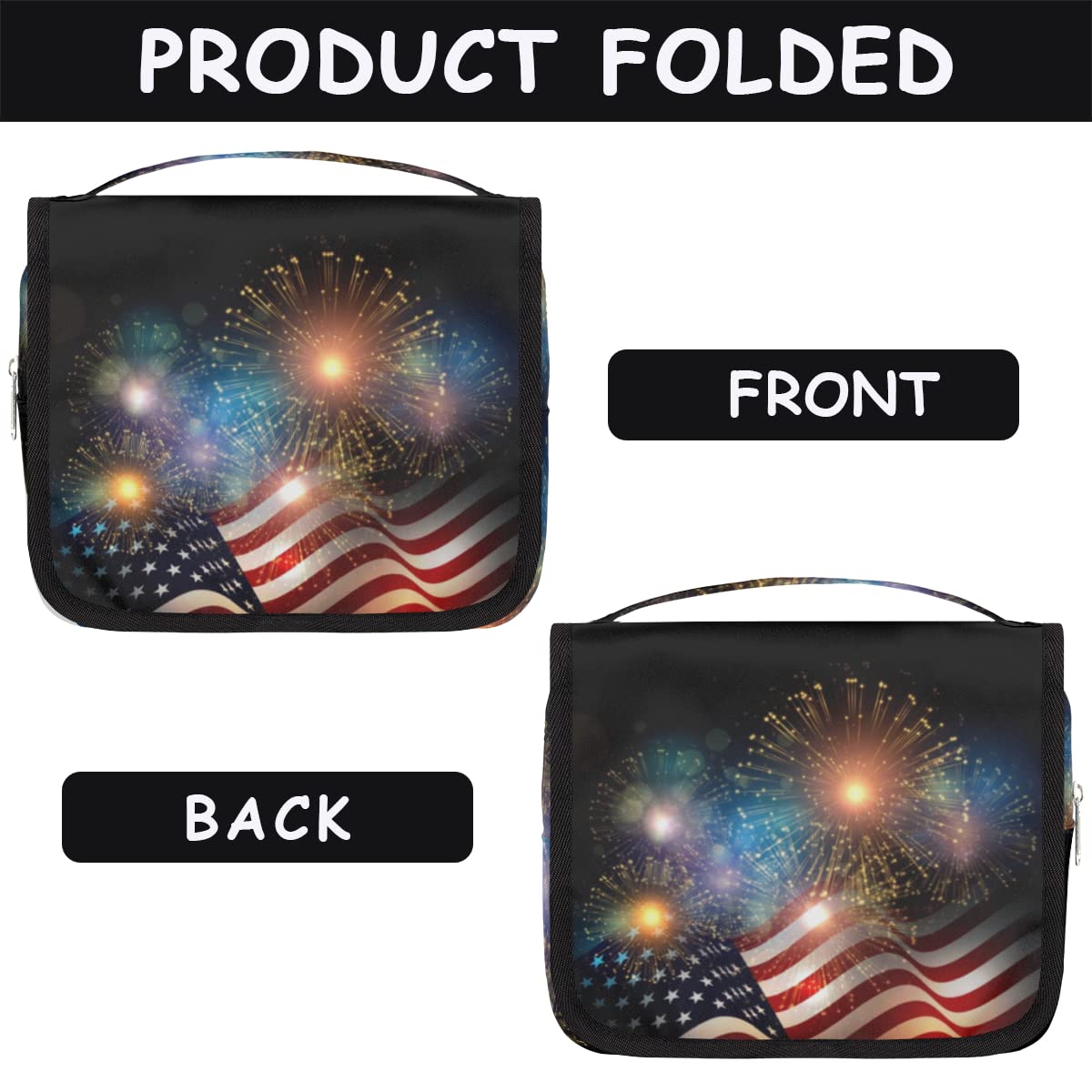 Amerykańska podróżna kosmetyczka American Memorial Day Wash Pouch Bag Unisex Wiszące przybory toaletowe Kosmetyczka Organizer do makijażu, wielobarwny, Jeden rozmiar