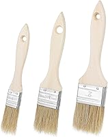 Aysatogc 3pc Natural Boar Bristle Pastry Brushes Set - Wooden Handle Basting BBQ Brushes for Baking Grilling Butter Oil Sauce Easy Clean