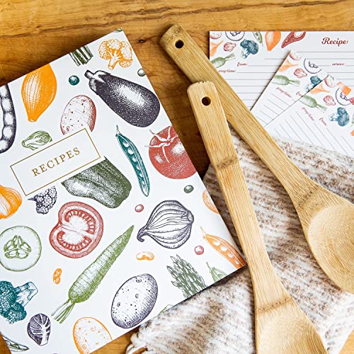 Jot & Mark Organizer na przepisy, zestaw 3-pierścieniowych segregatorów (jesienne żniwa), 50 kart z przepisami, 10 x 15 cm, przegródki na całą stronę i plastikowe ochraniacze stron