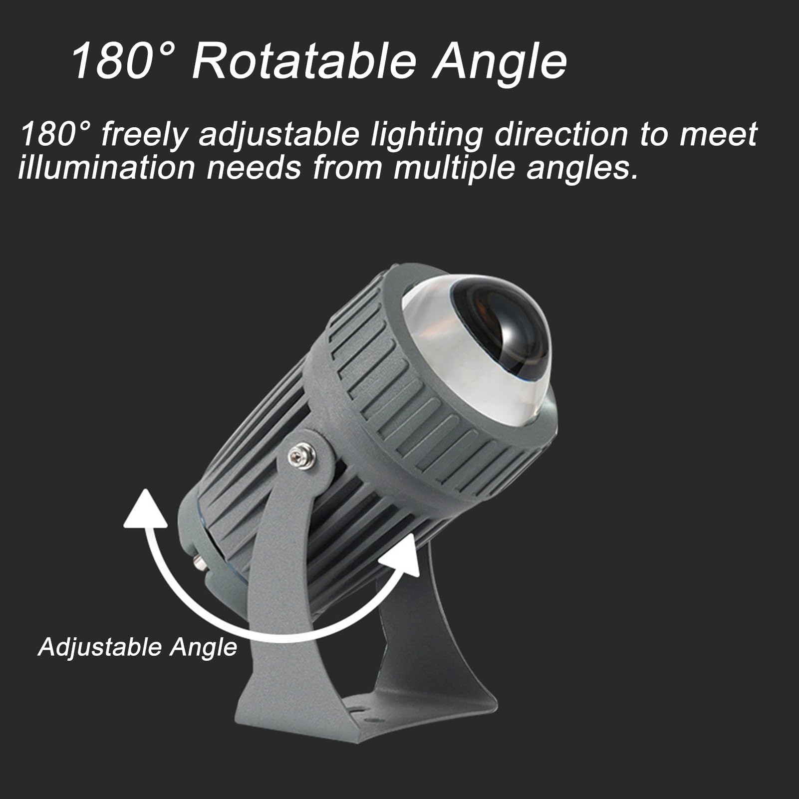 Focos LED Para Exteriores, Lámpara Paisajística, Proyector De 10W Con Haz Estrecho, Lámpara De Haz Giratorio IP65, Foco Ajustable De Largo Alcance Para Baño De Pared(Rgb,10W(24V))