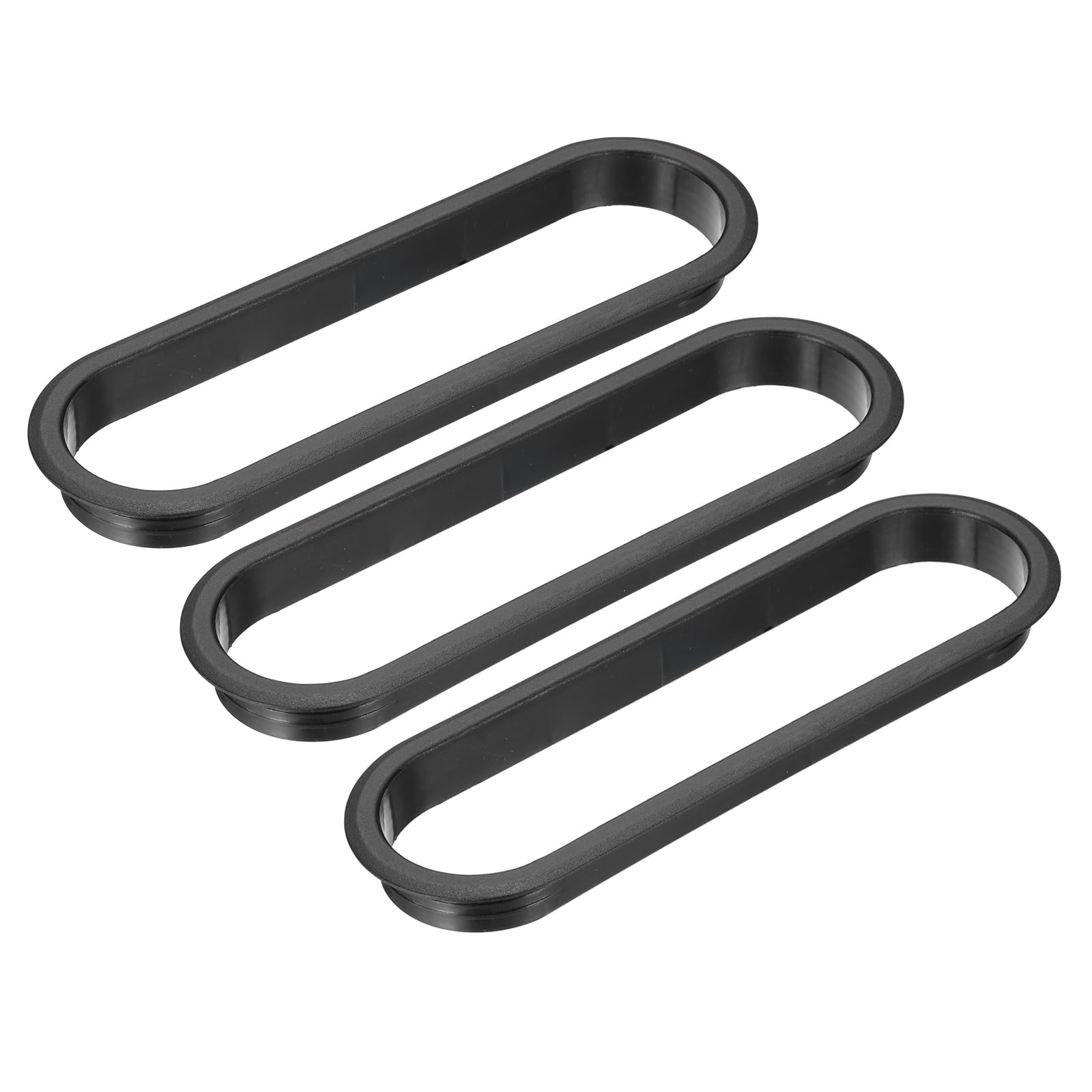 PATIKIL 8 Inch Oval Desk Grommet, 3 Pack Plastic Wire Hole Storage Cable Grommet Management for Office Home Black