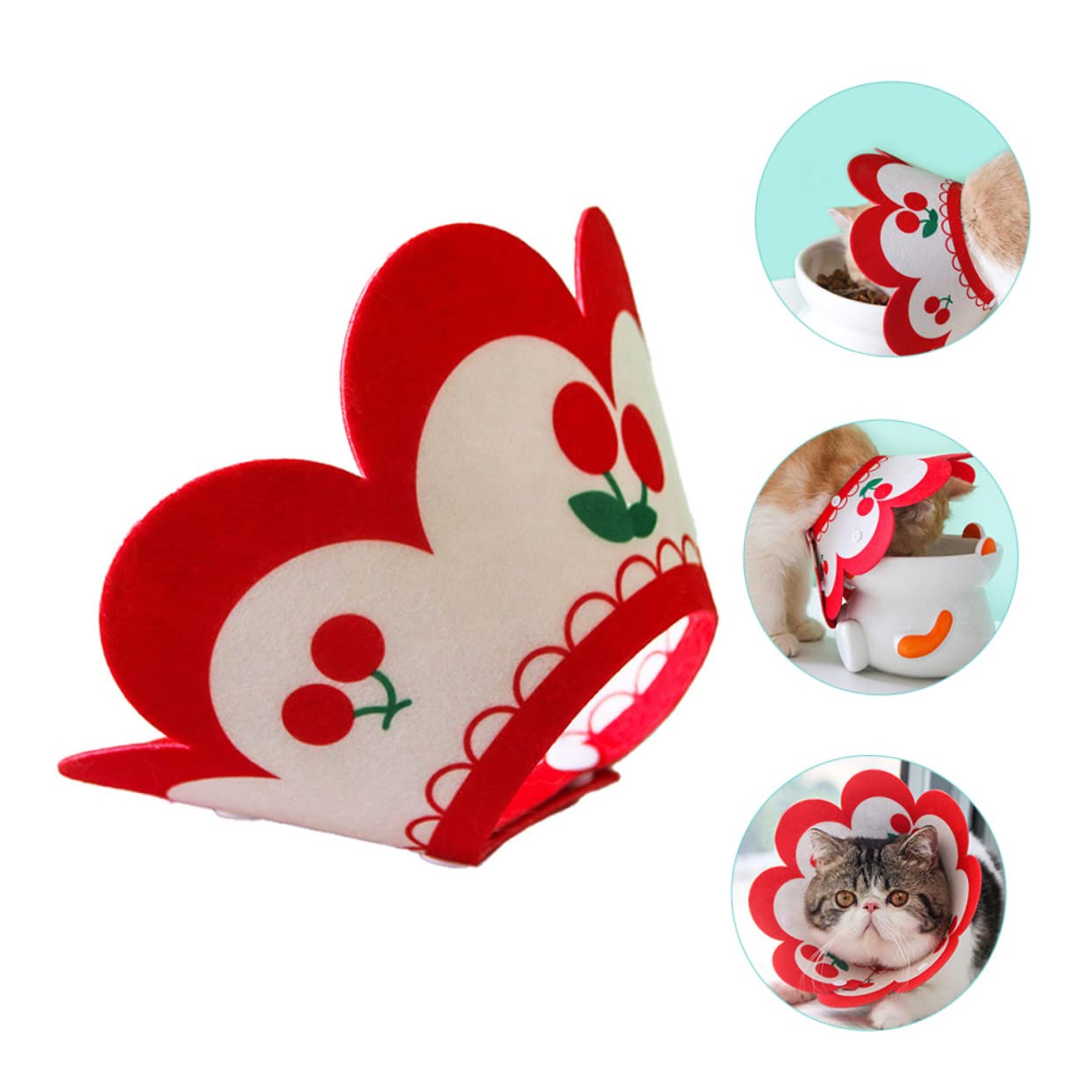 BESPORTBLE 5pezzi Collare Elisabettiano Decorativo Per Gatti Morbido e Traspirante Collare Per Post-operazione Protezione Ferite Misura Media Accessorio Per Animali Domestici Feltro